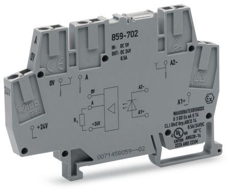 WAGO859-702 859 Series Optocoupler Terminal Block, 2.5mm², Cage Clamp Termination