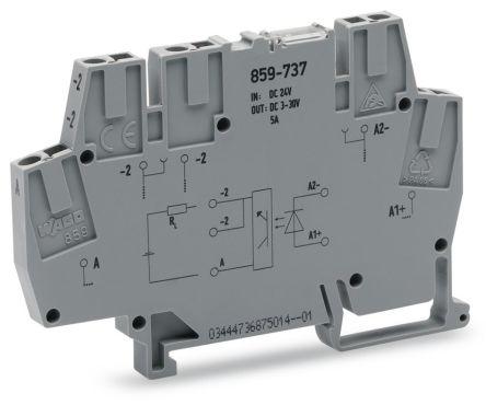 WAGO859-737 859 Series Optocoupler Terminal Block, 2.5mm², Cage Clamp Termination