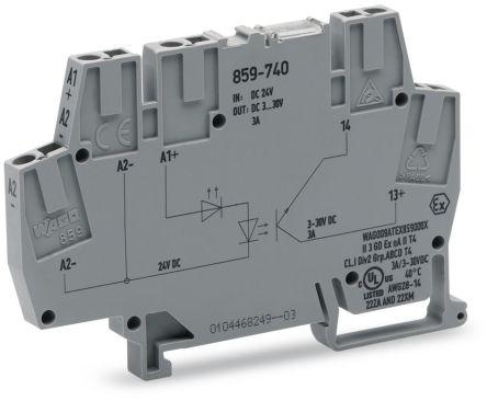 WAGO859-740 859 Series Optocoupler Terminal Block, 2.5mm², Cage Clamp Termination