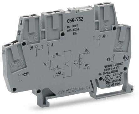 WAGO859-752 859 Series Optocoupler Terminal Block, 2.5mm², Cage Clamp Termination