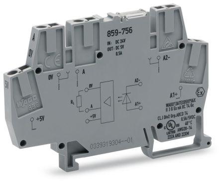 WAGO859-756 859 Series Optocoupler Terminal Block, 2.5mm², Cage Clamp Termination