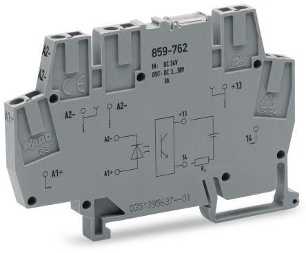 WAGO859-762 859 Series Optocoupler Terminal Block, 2.5mm², Cage Clamp Termination