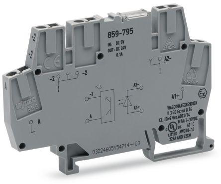 WAGO859-795 859 Series Optocoupler Terminal Block, 2.5mm², Cage Clamp Termination