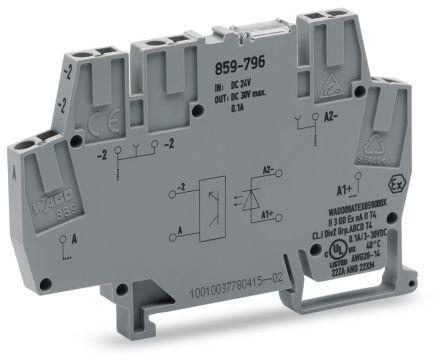 WAGO859-796 859 Series Optocoupler Terminal Block, 2.5mm², Cage Clamp Termination