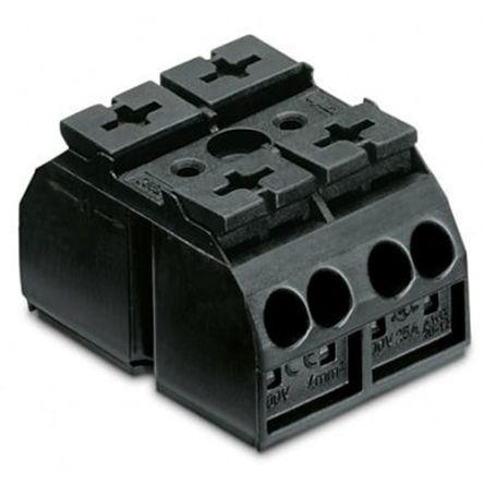 WAGO 862 Series Terminal Strip, 2-Way, 32A, 20 - 12 AWG Wire, Push-In Cage Clamp Termination