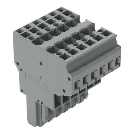 WAGO 769 Series Straight PCB Mount PCB Socket, 6-Contact, 5mm Pitch, Cage Clamp Termination