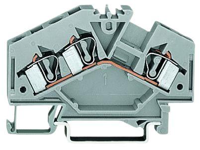 WAGO281-631 281 Series Feed Through Terminal Block, 4mm², Single-Level, Cage Clamp Termination