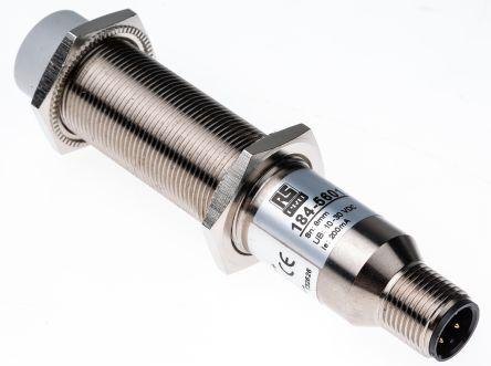 RS PRO Capacitive Barrel-Style Proximity Sensor, M18 x 1, 8 mm Detection, PNP Output, 10 - 30 V dc, IP67