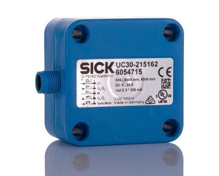 Sick UC30 Series Ultrasonic Block-Style Proximity Sensor, 600 - 6000 mm Detection, PNP Output, 9 - 30 V,